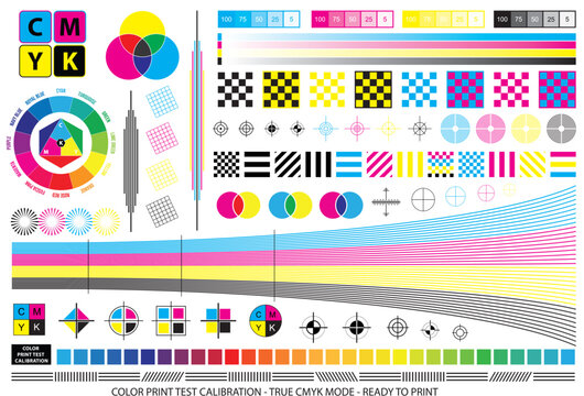 An Illustration of CMYK Print Test Calibration Sheet for Accurate Color Printing