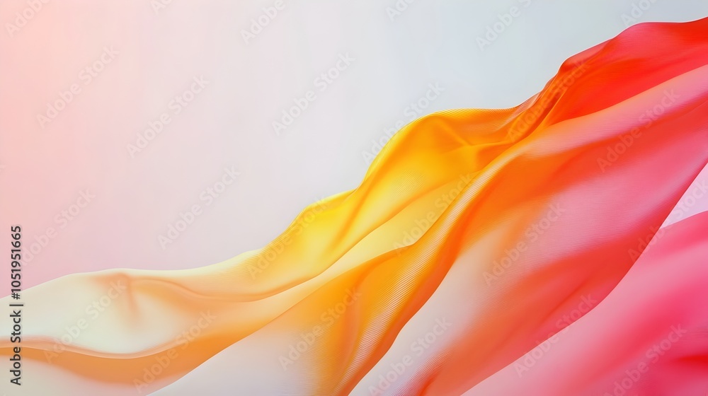 Poster vibrant patriotic flag waving in dynamic motion on minimalist gradient background
