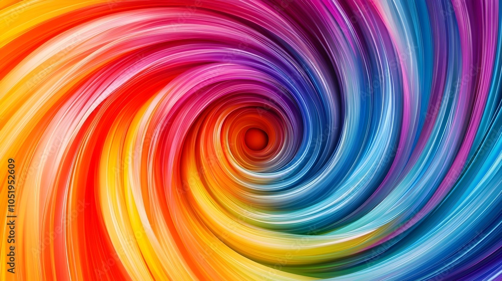 Poster mesmerizing colorful spiral vortex with energetic motion and 3d effect
