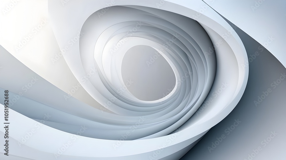 Poster elegant curved lines spinning in mesmerizing minimalist design with soft gradient