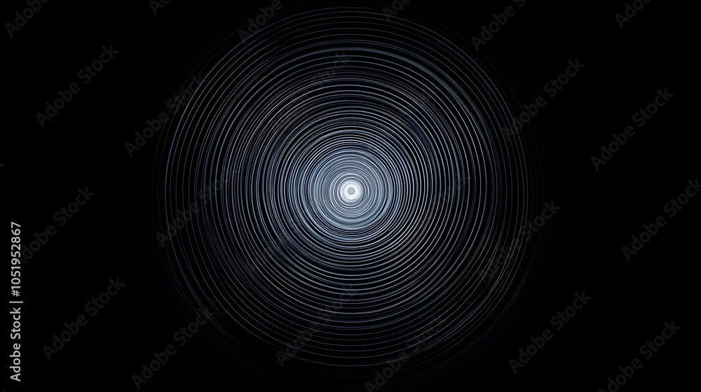 Poster mesmerizing concentric circular spin in monochromatic abstract design