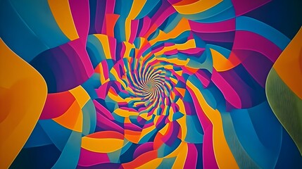 Obraz premium Hypnotic Kaleidoscopic Spiral of Vibrant Swirling Colors and Geometric Patterns