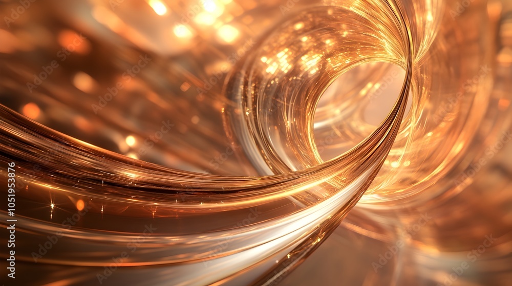 Aufkleber mesmerizing metallic helix spin:elegant dynamic abstract art