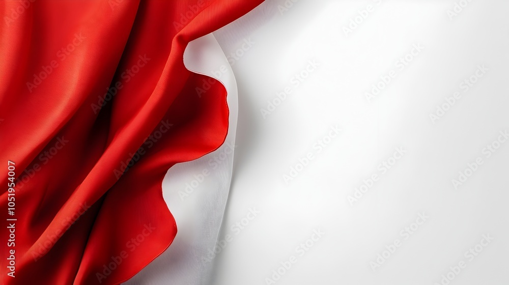 Poster waving national flag on clean white background with ample blank space for text