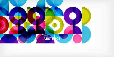 Colorful circle abstract background. Template for wallpaper, banner, presentation, background