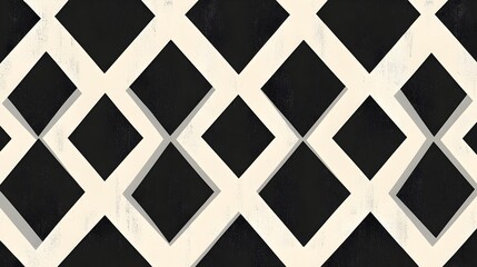 Striking Geometric Fabric Pattern in Bold Monochrome Tones
