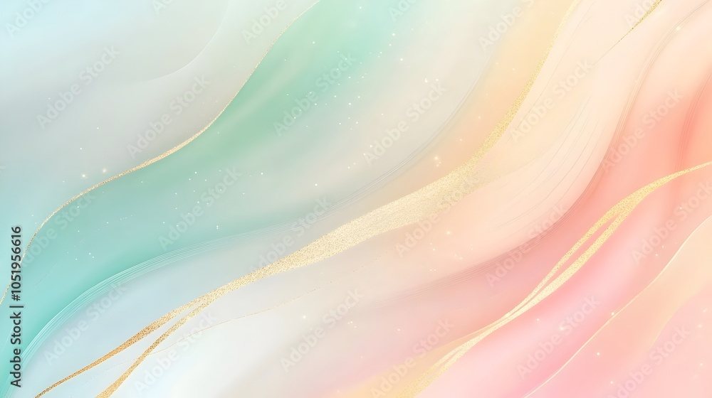 Poster soft pastel gradient background with subtle golden accents and elegant minimal design