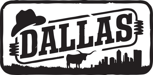 Dallas Texas Typography Vector Graphic Grunge