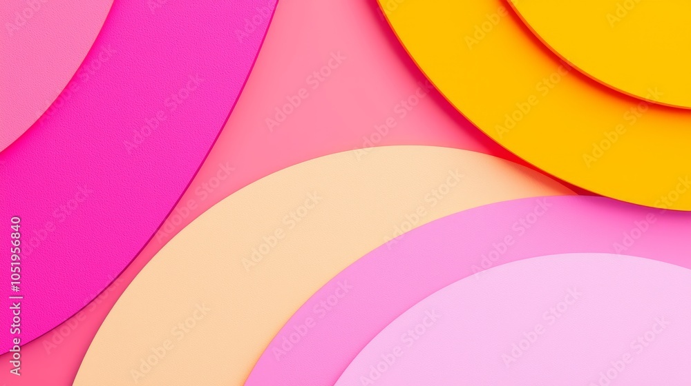 Poster vibrant layers of colorful abstract shapes creating a dynamic and playful visual experience in desig