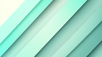 Obraz premium modern abstract background featuring layered mint green and light teal diagonal stripes, creating sense of depth and tranquility