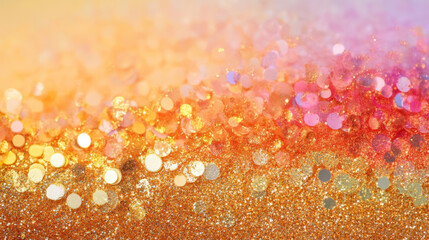 vibrant and shimmering background of golden and orange glitter, creating festive and joyful atmosphere. Perfect for celebrations and artistic designs