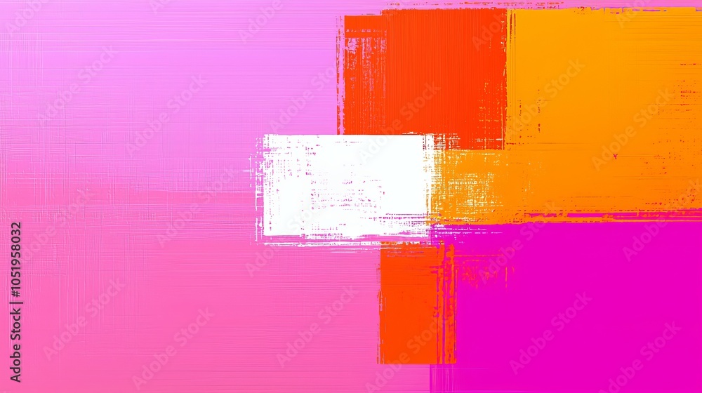 Aufkleber vibrant abstract composition featuring bold color blocks and dynamic textures on a striking pink bac