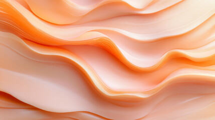 Obraz premium Soft, flowing waves of peach and cream create serene and calming texture, evoking sense of tranquility and elegance in this abstract composition