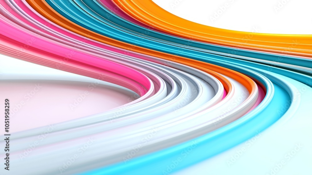 Aufkleber vibrant flow of curved lines in a colorful abstract design showcasing dynamic movement and modern ae