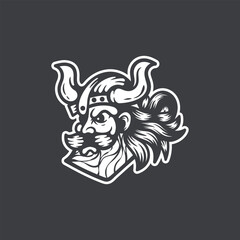Man Viking Illustration Creative Design Template Logo