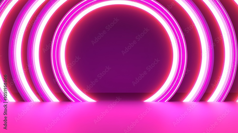 Aufkleber vibrant neon circular background a stunning visual display of colorful light patterns for creative p