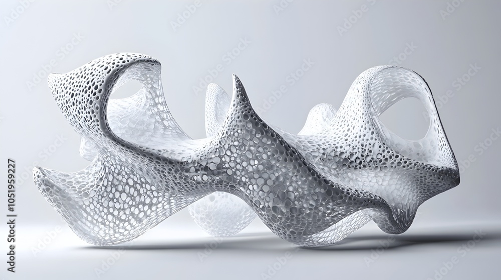 Poster captivating cellular organic structures with soft transparent textures and fluid curves