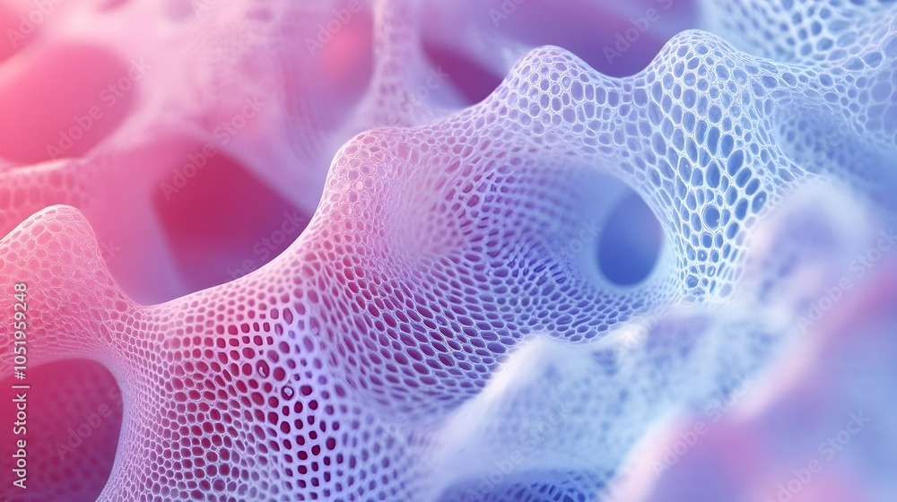 Aufkleber captivating cellular structures with transparent textures and soft organic curves
