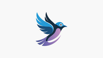 Fototapeta premium Vibrant Abstract Bird Logo Design With Gradient Colors 