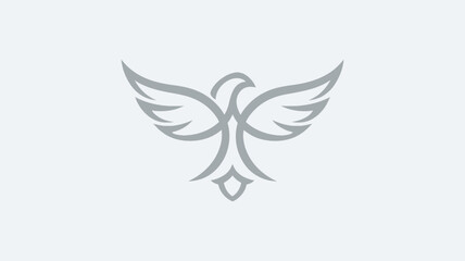 Fototapeta premium Elegant Black Silhouette Logo of a Flying Bird 