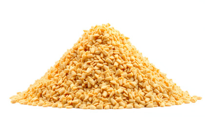 Poultry Feed for animal (Chicken). Food for newborn chick. Mash feed pile isolated on white background isolated with white highlights, png