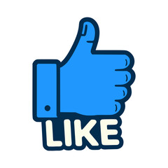 thumb up like sticker fashion lifestyle vector illustration template design