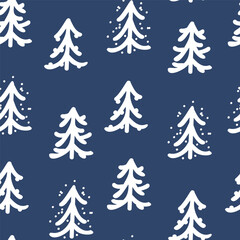 Vector. Christmas and New Year seamless pattern. Abstract hand drawn scandinavian ornament. Minimalism snow pattern for branding, cover, wrapping paper, advertising and typographic products.