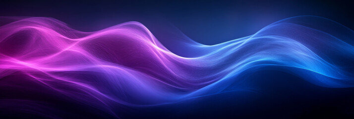 Fototapeta premium vibrant abstract wave of pink and blue colors flows gracefully across dark background, creating sense of movement and energy. smooth transitions evoke feeling of tranquility and creativity