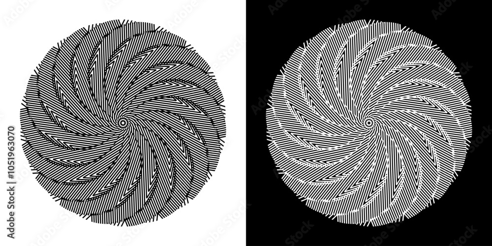 Fototapete abstract background with abstract line pattern in circles. spiral art design as a logo or icon. a bl