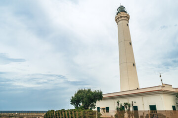 Lighthouse on San Vito cape, Sicily Island, Italy