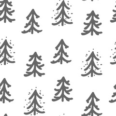 Vector. Christmas and New Year seamless pattern. Abstract hand drawn scandinavian ornament. Minimalism snow pattern for branding, cover, wrapping paper, advertising and typographic products.