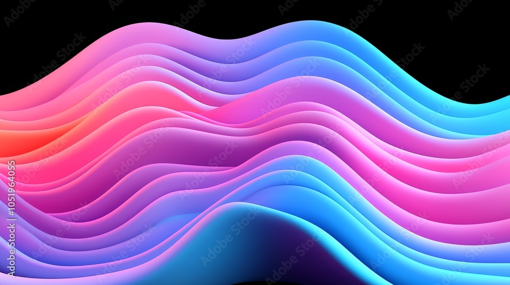 Poster vibrant waves of color an abstract exploration of fluid dynamics in modern design and visual art