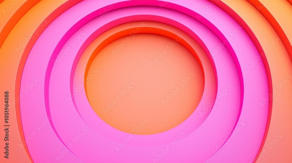 Aufkleber vibrant pink and orange circular layers creating a dynamic visual experience in abstract design