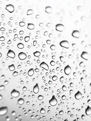 Close-up of water droplets on a surface, showcasing texture and clarity.