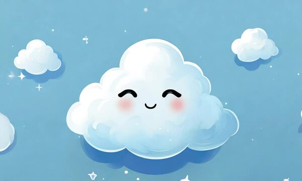 cute smiling cloud childish animation