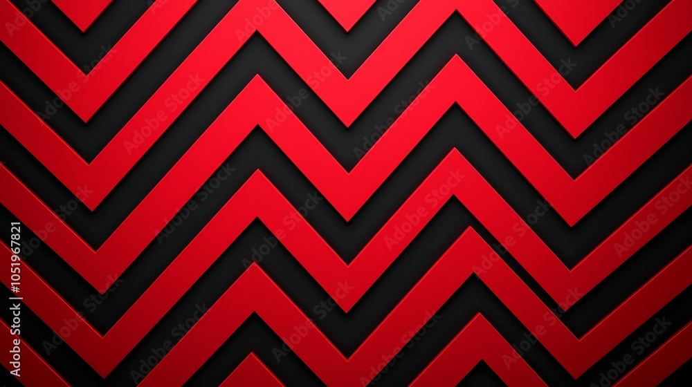 Poster dynamic patterns in striking red and black exploring the visual impact of chevron designs in modern 