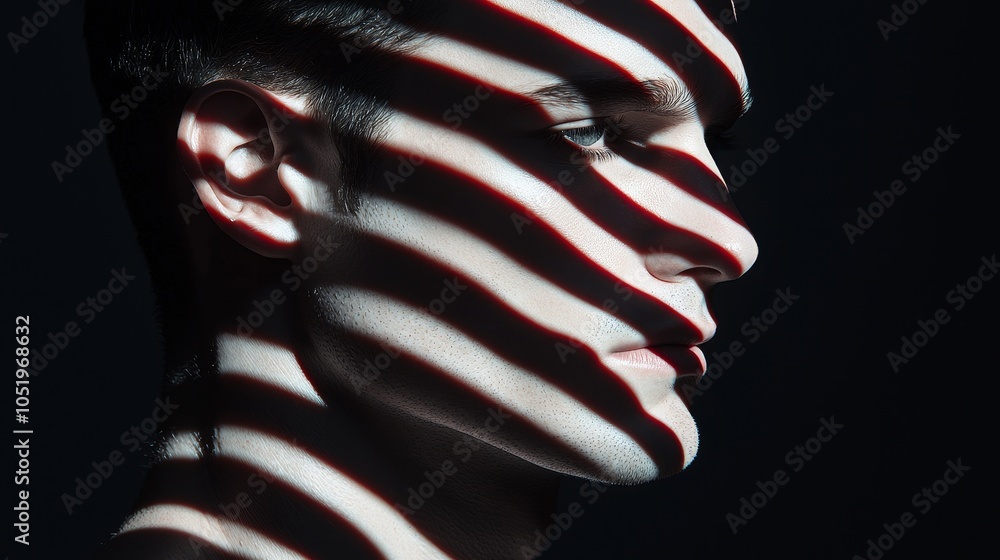 Poster exploring the intriguing contrast of light and shadow on human features a study in visual artistry a