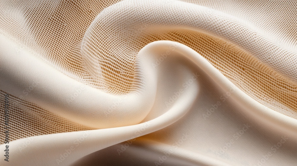Aufkleber Beige Fabric Texture with Net Pattern