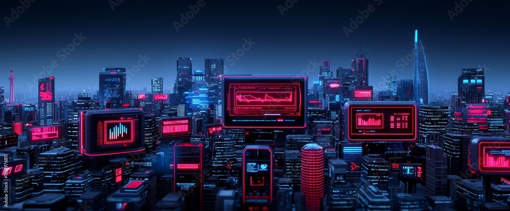 Poster Conceptual design for the smart city and abstract dots with gradient lines and graceful wave lines, big data connection.