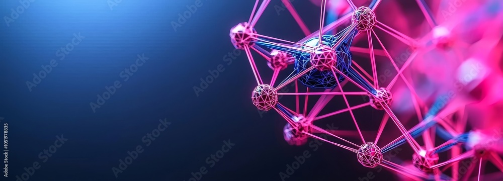 Poster A digital connection made from dots and lines. The technology background has a network connection structure with plexus effects.