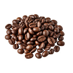 Naklejka premium Pile of Roasted Coffee Beans on Transparent Background PNG