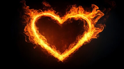 Heart shaped fire frame generative ai