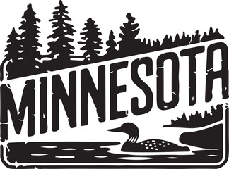 Minnesota State Vector Illustration Grunge