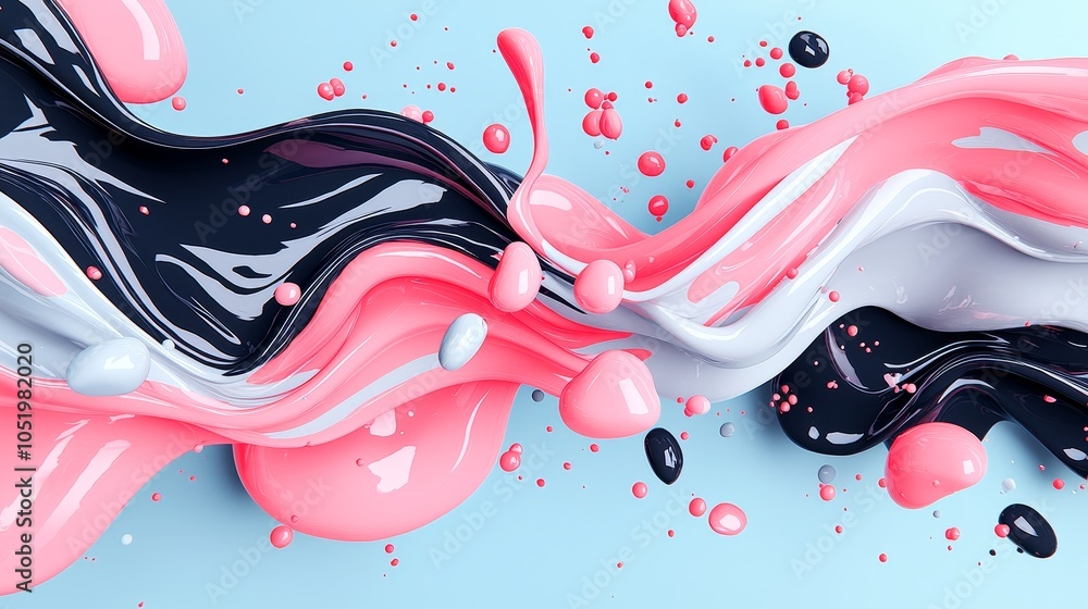 Poster dynamic flow of colors an abstract representation of vibrant paint swirls in motion on a soft backgr