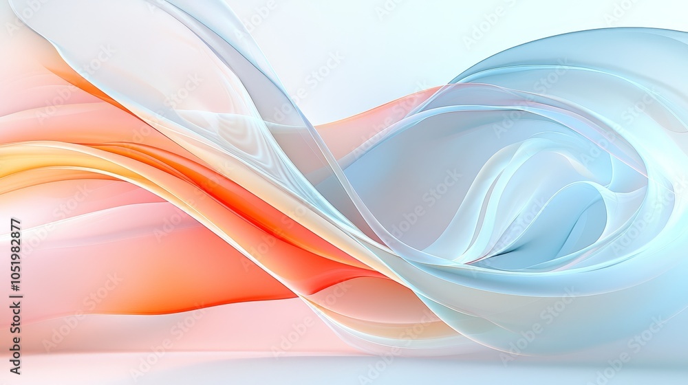 Poster elegant flowing abstract design with soft colors and smooth curves creating a modern aesthetic exper