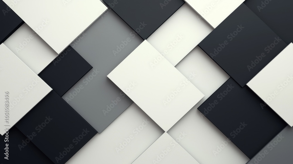 Poster exploring the dynamic composition of geometric shapes in monochromatic tones for modern aesthetic ap