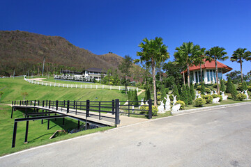 Obraz premium Public education places, Chang Hua Man is a Royal Agricultural Project by His Majesty the late King Bhumibol Adulyadej, are famous in Phetchaburi Province, Thailand 