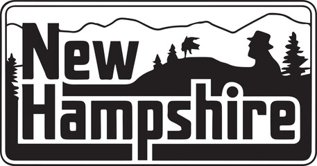 New Hampshire Retro Typography Sign