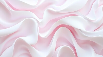 Obraz premium Elegant flowing fabric in soft pink and white tones ideal for fashion textiles and interior design projects