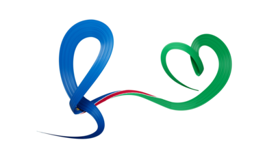 Namibia flag heart shape, 3d illustration
